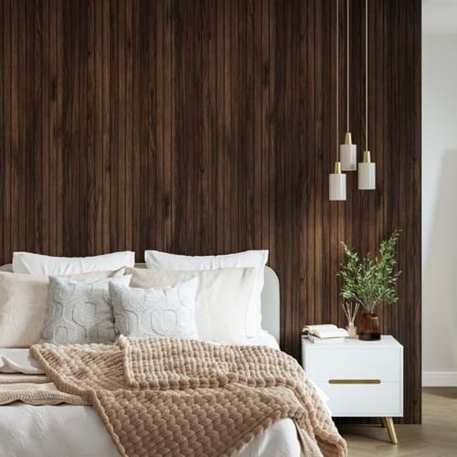 Wood panel bedroom