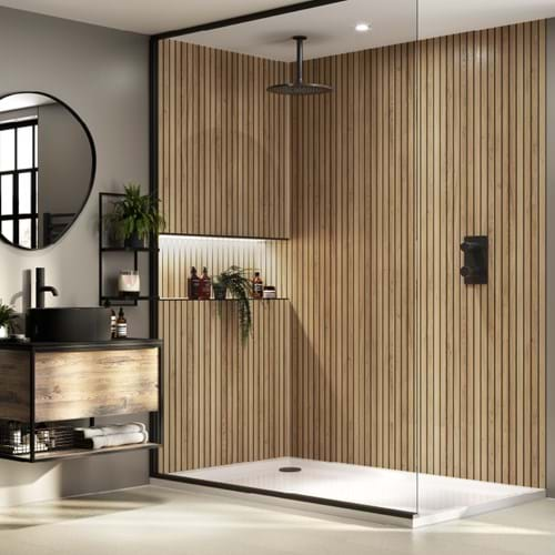 bathroom wood panelling